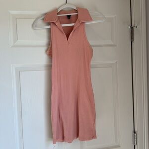 Wild Fable Women's Sleeveless Knit Bodycon Polo Dress - Coral Size S